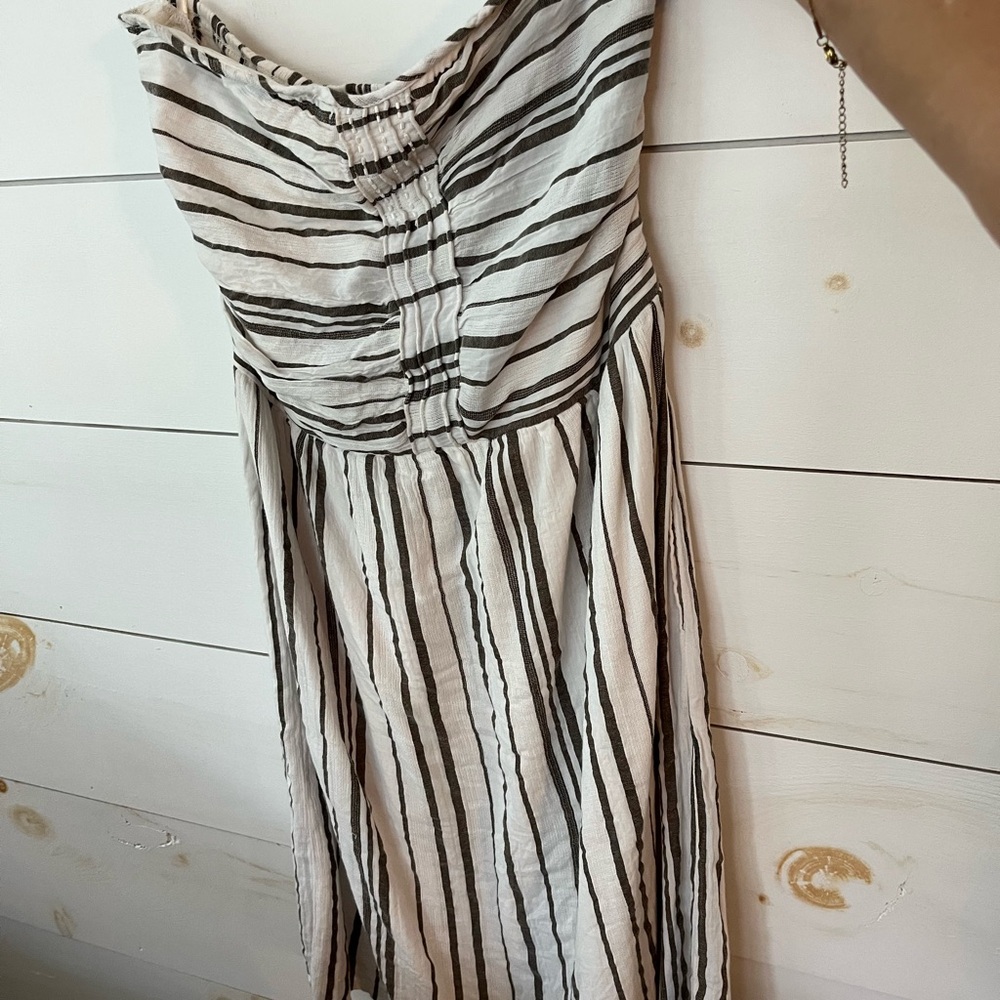 GAP Strapless Black and White Striped Dress